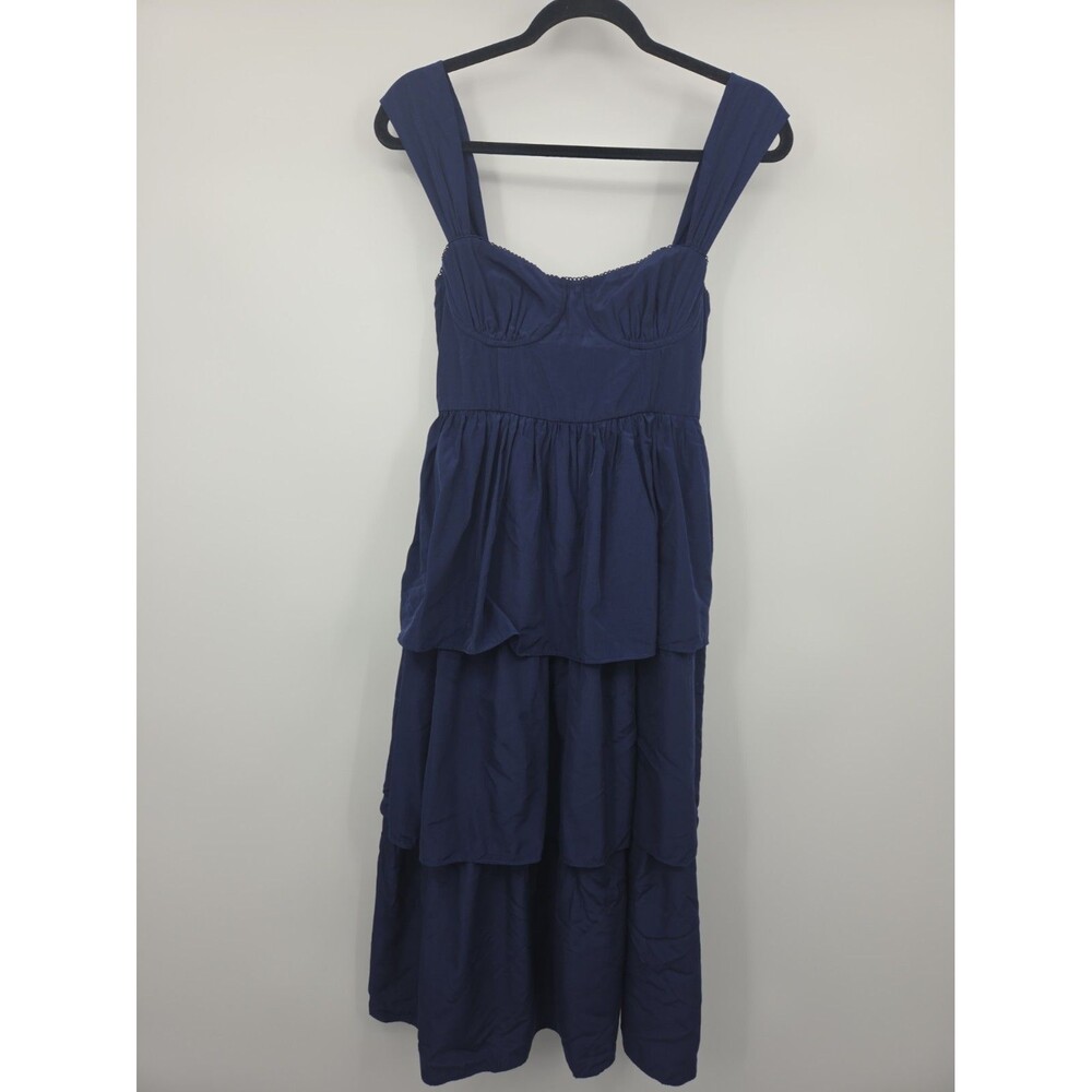 New We Wore What Corset Midi Dress Sz 4 Preppy Party Cocktail Feminine Romantic